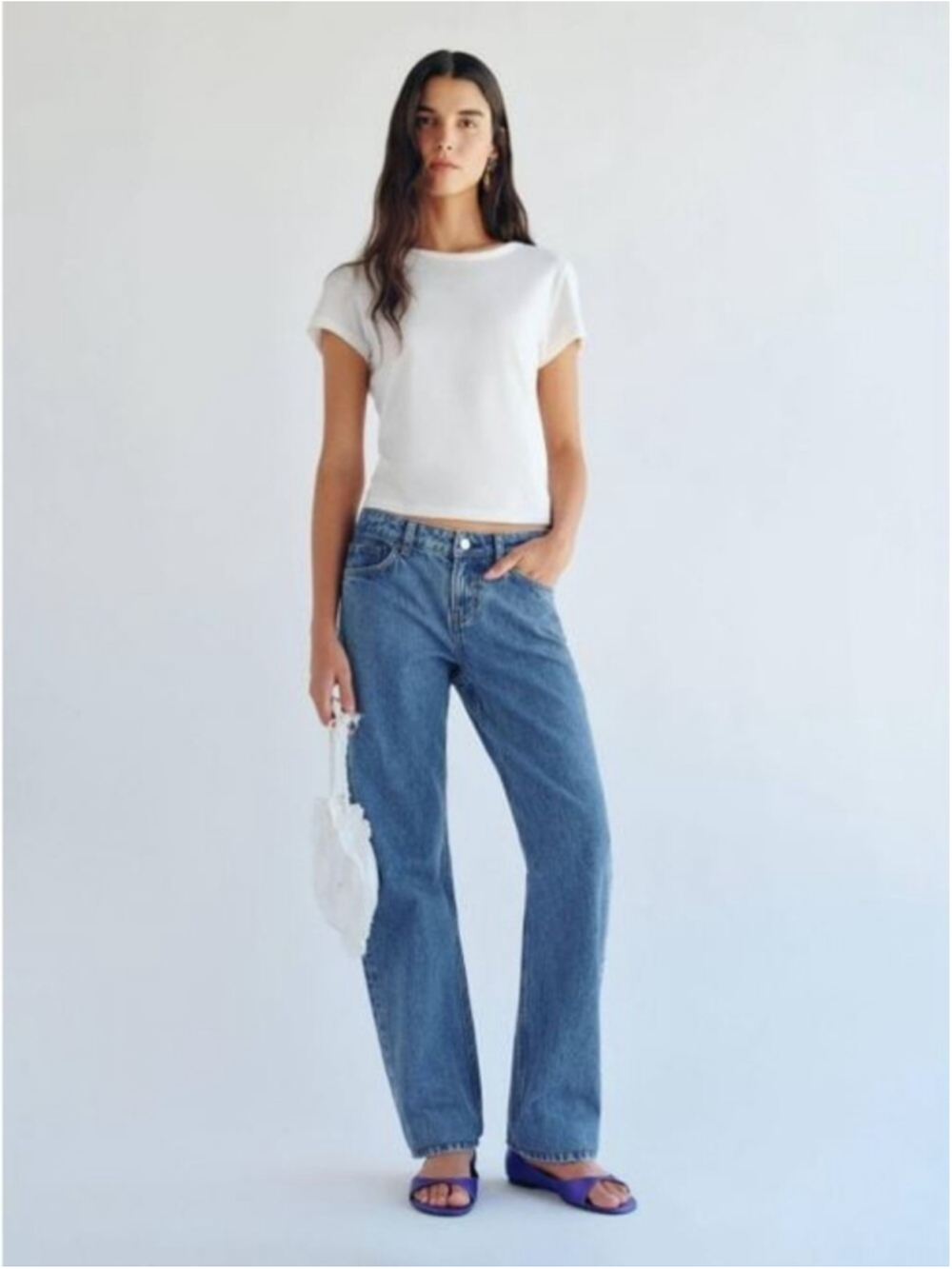 Reformation Women's Blue Charlee Low Rise Straight Leg Jeans size 23 in EUC